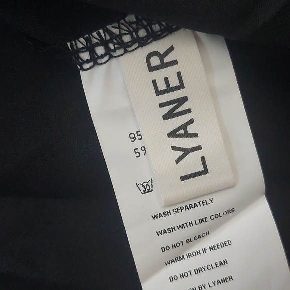 Lyaner ruched buttondown midi shirtdress size medium black - Picture 9 of 11